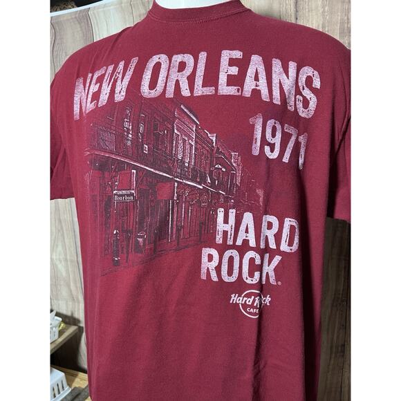 New Orleans Hard Rock Cafe 1971 Men’s T Shirt Maroon Approx XL - Picture 3 of 9